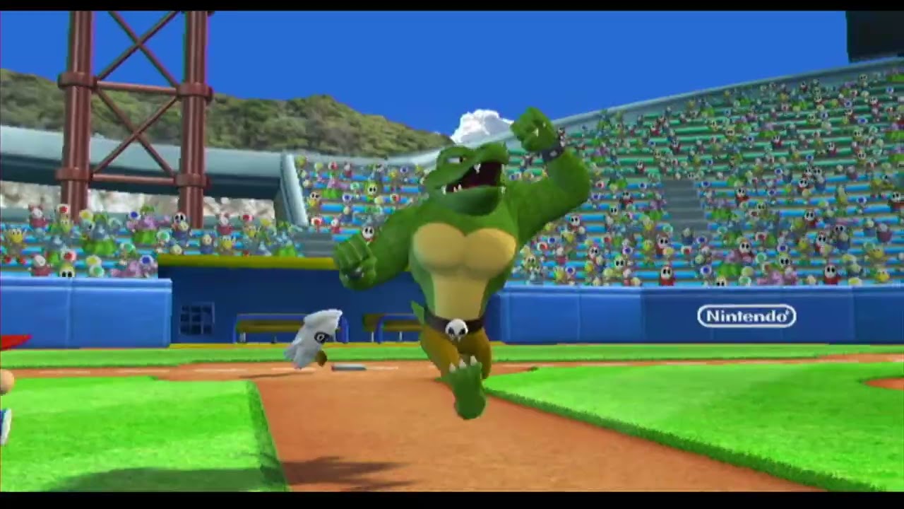 Mario Super Sluggers - Challenge Mode Playthrough - Mario Stadium - Vs Mario Fireballs