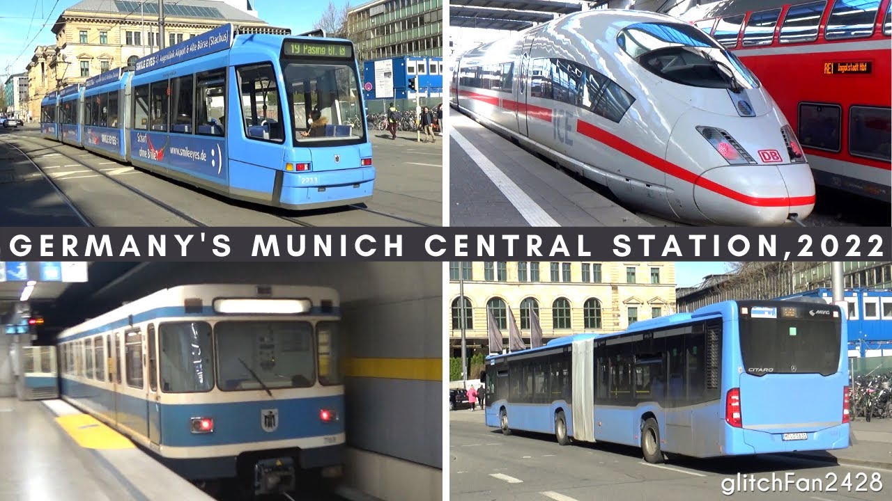 Buses, Trams & Trains at Munich Central Station, Germany 2022