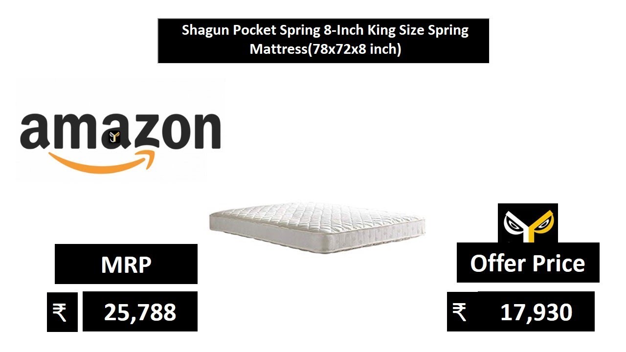 Shagun Pocket Spring 8-Inch King Size Spring Mattress(78x72x8 inch)