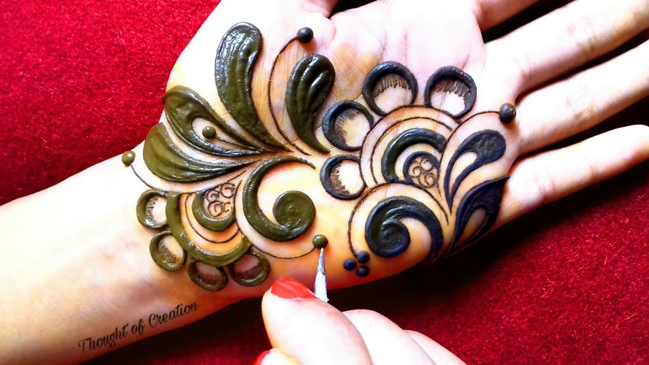 Shaded Flowers New Stylish Mehndi Design for Hand |Simple Unique Mehndi Design |Thought of Creation