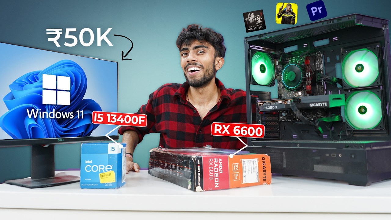 50,000-/RS INTEL PC Build ⚡Best For Gaming & Editing 🤩 Live Test 🪛