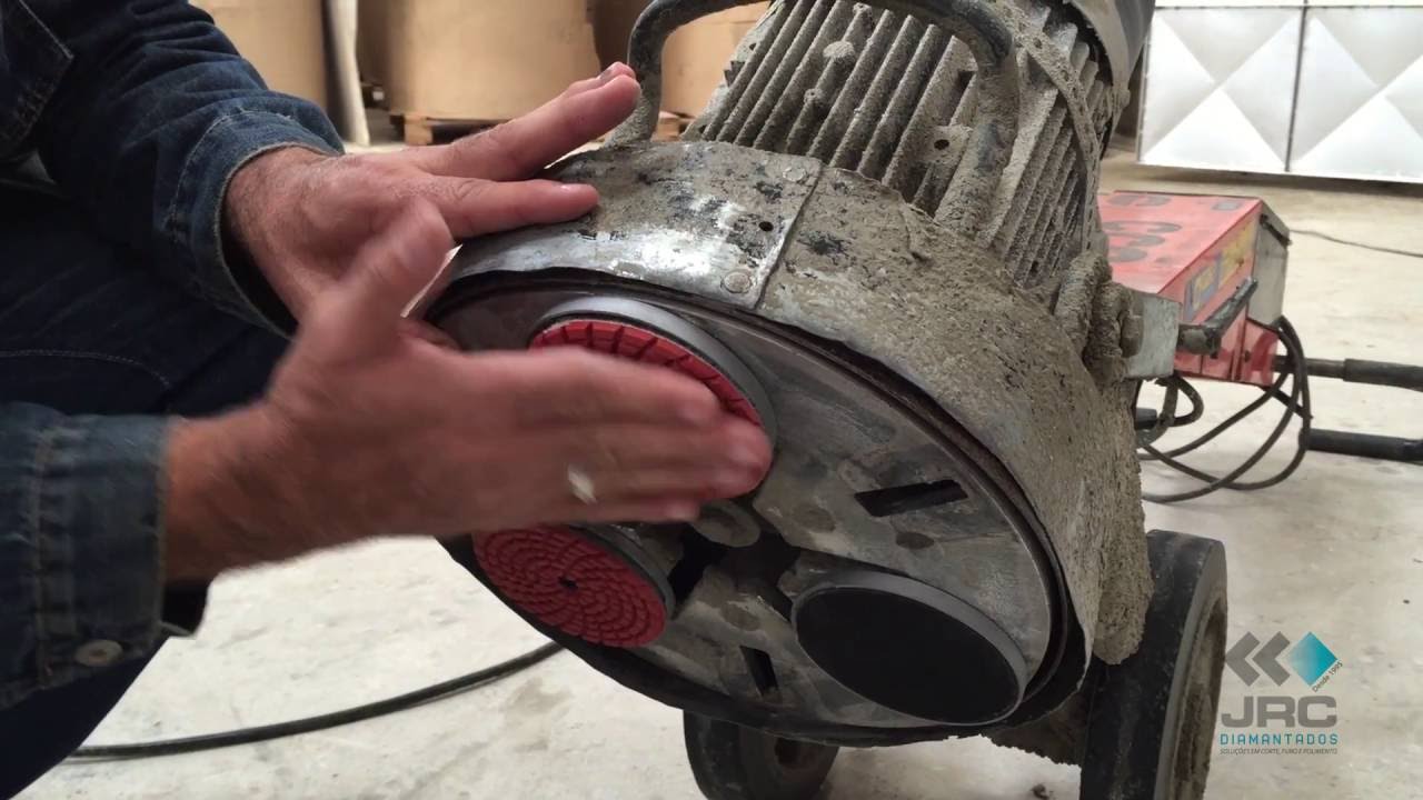 Lixa Diamantada para Piso de Concreto com a Politriz Husqvarna PG280 e Politriz LVS