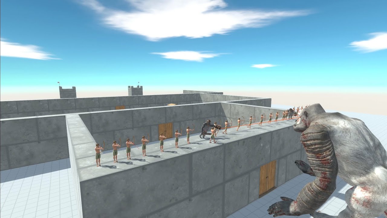 성벽을 부스러 온 진격의 거인 고로 - Animal Revolt Battle Simulator