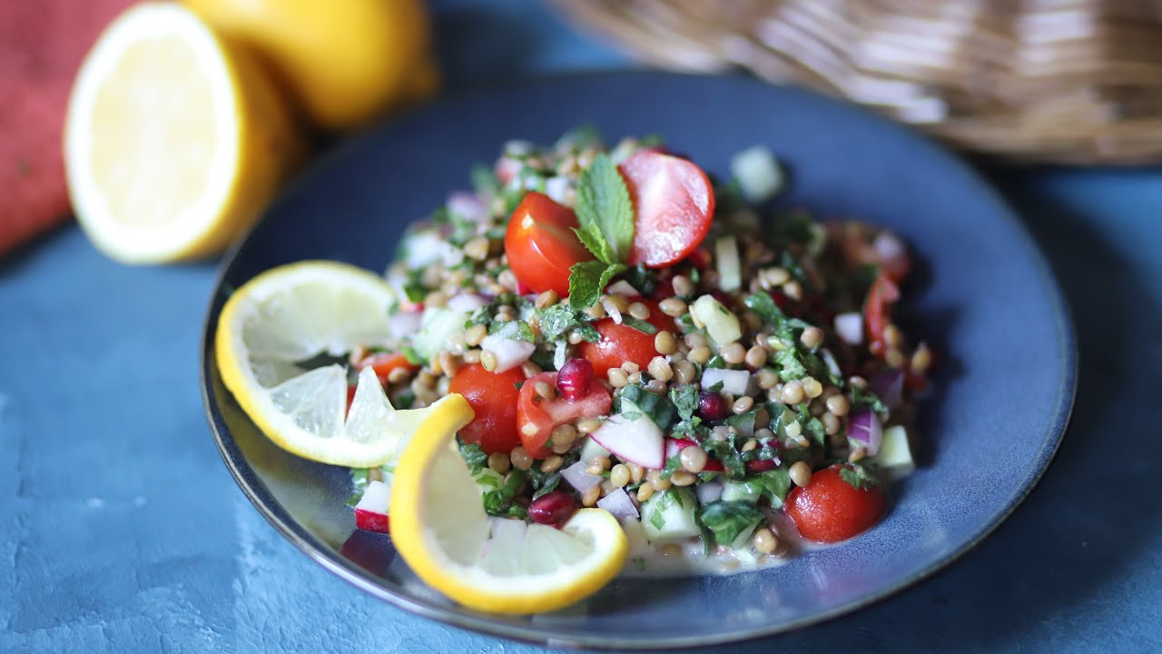 سلطة العدس الصحية و الغنية بالبروتينات و الفيتامينات .. و مع الطعم الراااائع - Best Lentil Salad