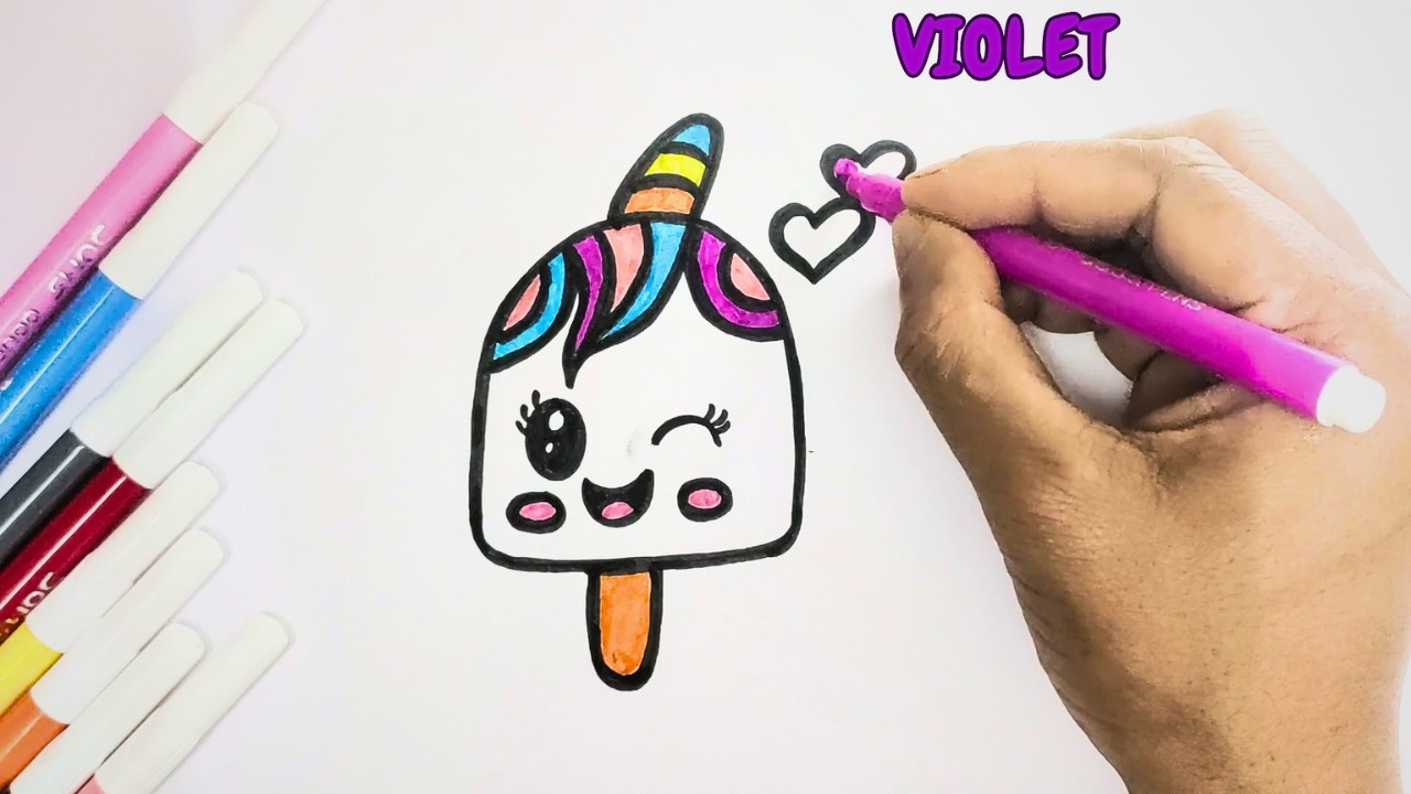 How to Draw a Cute Ice Cream for Kids 🍧| Easy Ice Cream Drawing & Coloring Step by Step
