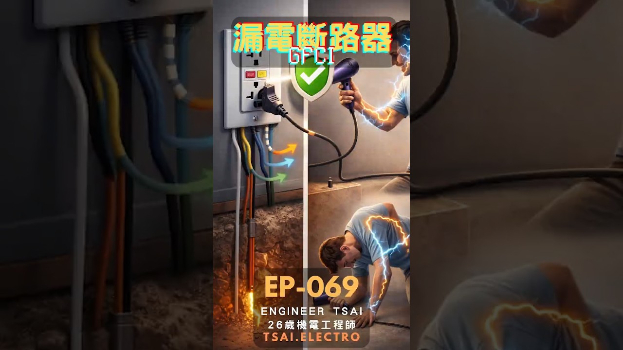 RCD／GFCI 怎麼保護你？漏電偵測原理、30mA 意義、常見誤會與自我檢查｜Engineer Tsai