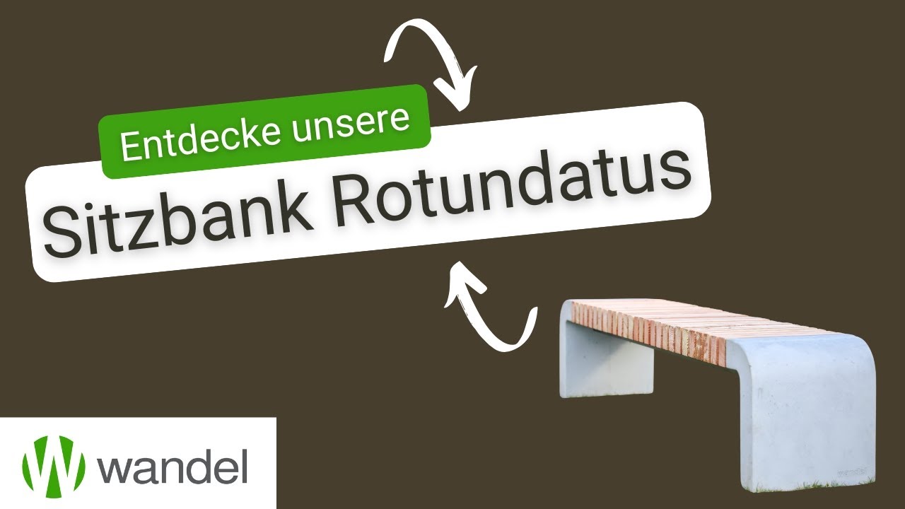Moderne Sitzbank f&uuml;r Au&szlig;enbereich aus Beton und L&auml;rchenholz