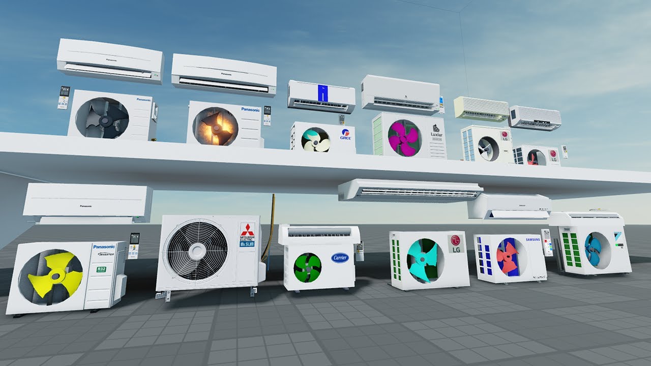 Colored Propeller Air Conditioner and 1 unit burn Roblox