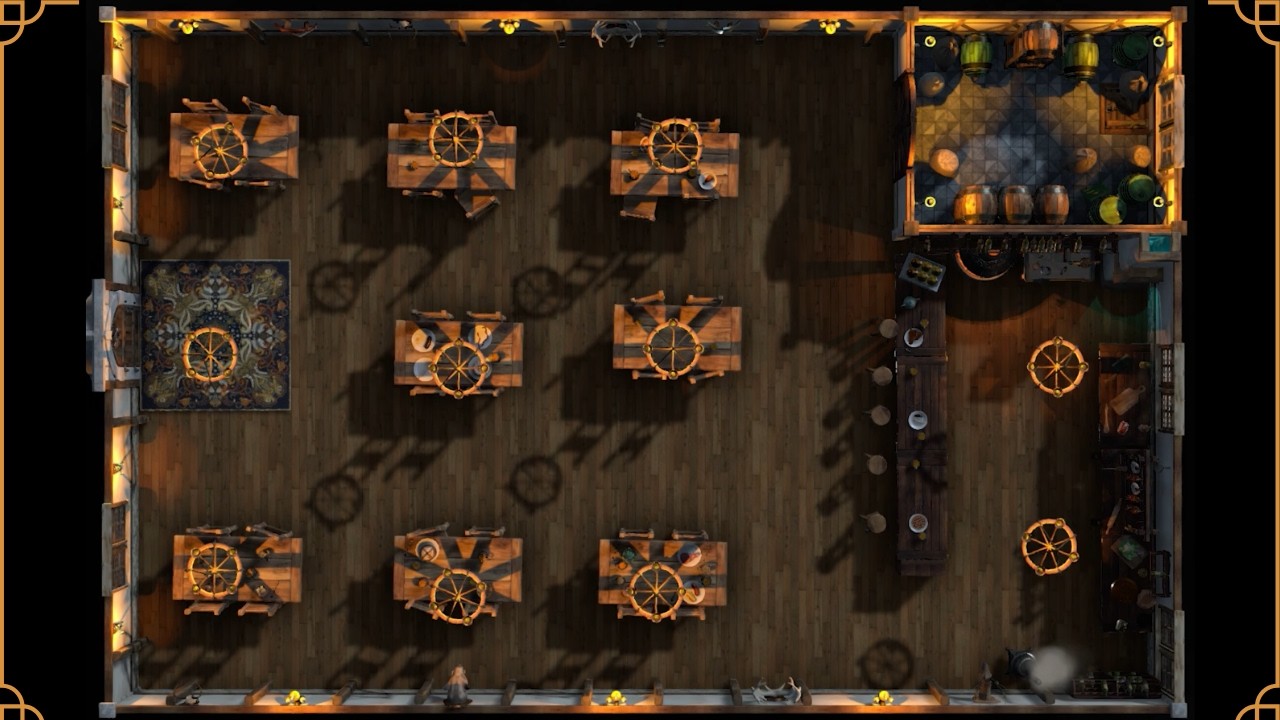 D&D Animated Battle Map- Tavern Without Grid | Made On Dungeon Alchemist