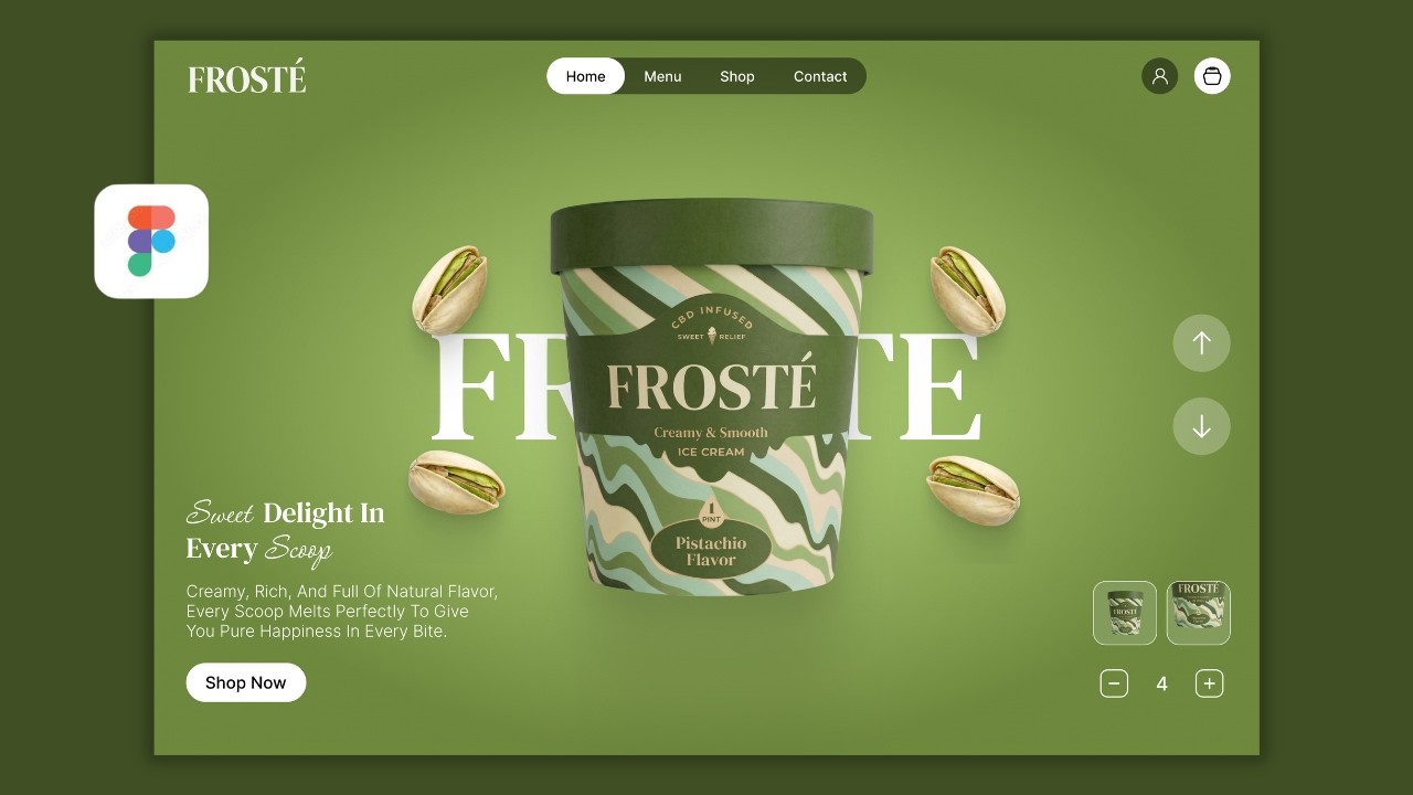 Modern Ice Cream Website UI Animation | Figma Tutorial for Beginners