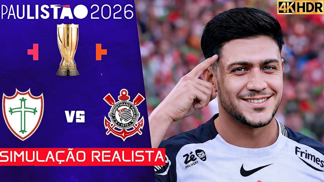 Portuguesa SP vs Corinthians | PAULISTÃO 2026 | Simulação 4K Ultra HD (60FPS) Gogosz Patch.