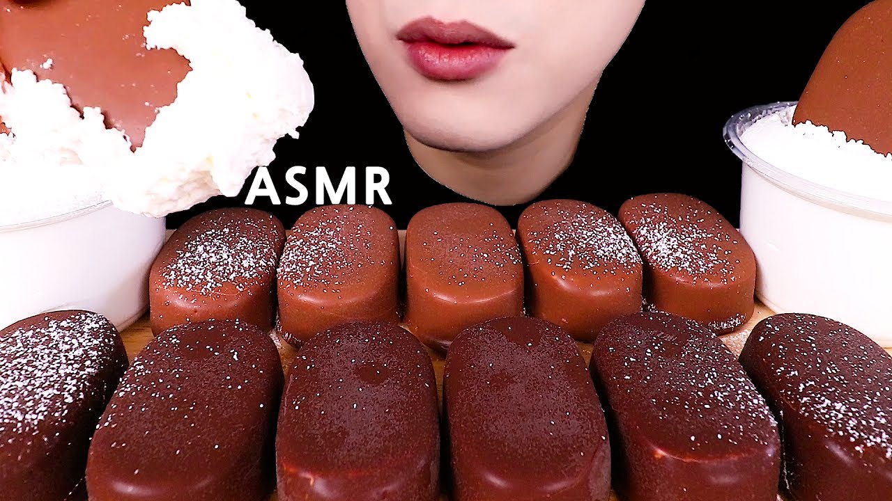 ASMR 초콜릿아이스크림+생크림 CHOCOLATE ICE CREAM+Whipped cream チョコアイス+ホイップクリーム (eating sounds) 먹방 [mukbang] 咀嚼音