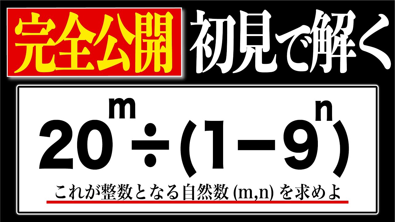 【初見でどう解く？】思考力を鍛える整数問題