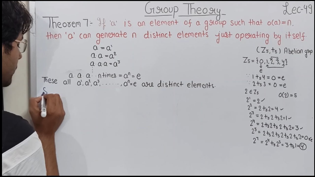Group Theory| Lecture 49| Theorems on order of an element of a group| Theorem 7| Theta Classes