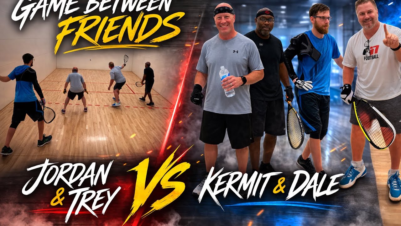 1️⃣ Friendly Racquetball Battle! Jordan & Trey vs Kermit & Dale