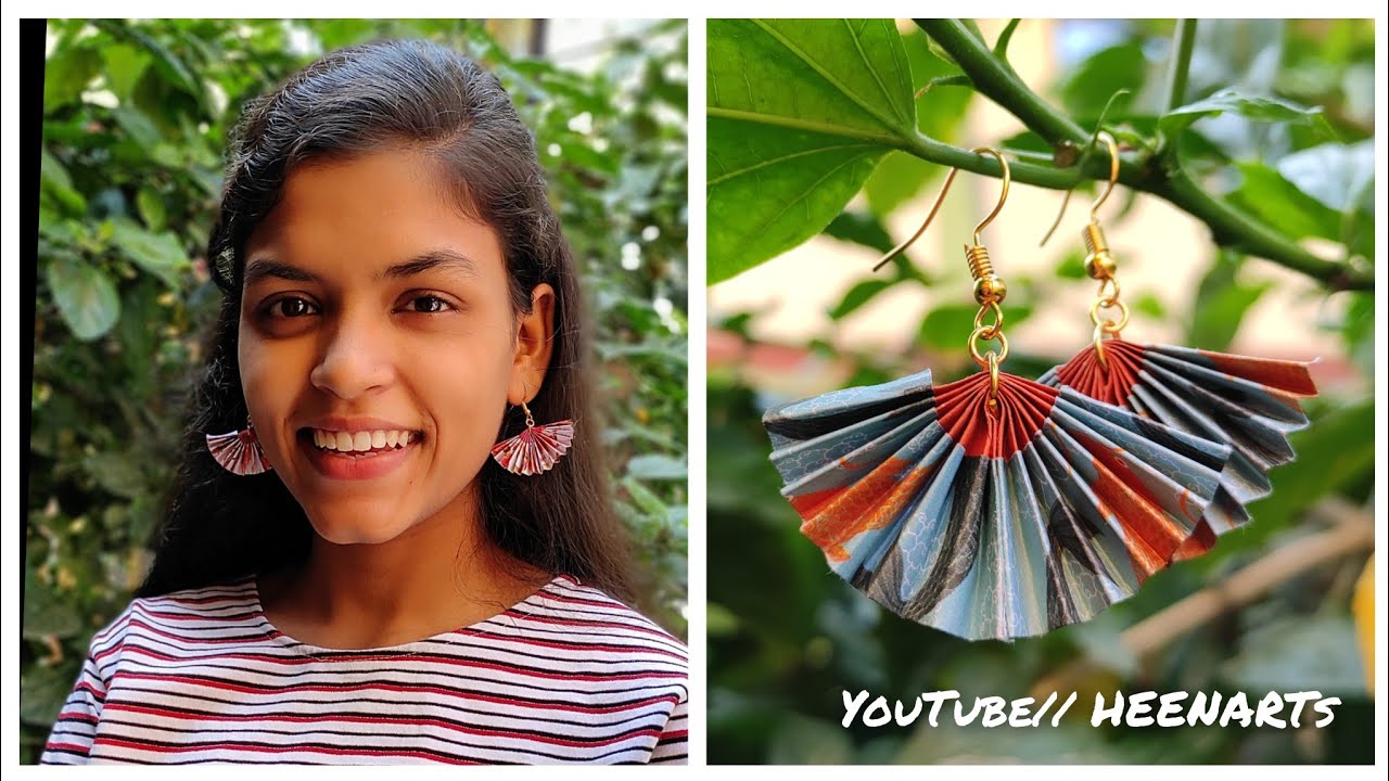 HANDMADE PAPER FAN EARRINGS|| DIY PAPER FAN EARRINGS TUTORIAL