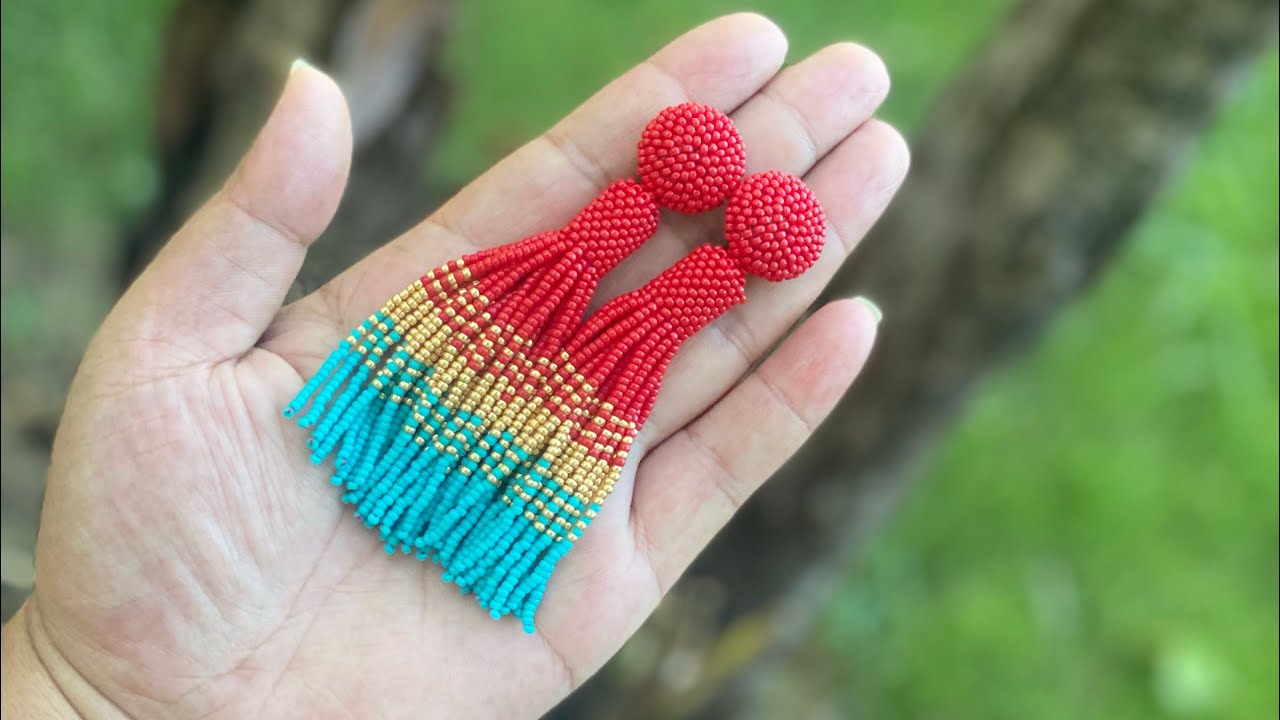 ARETE EN PEYOTE #earrings #handmade #flowers #tutorial