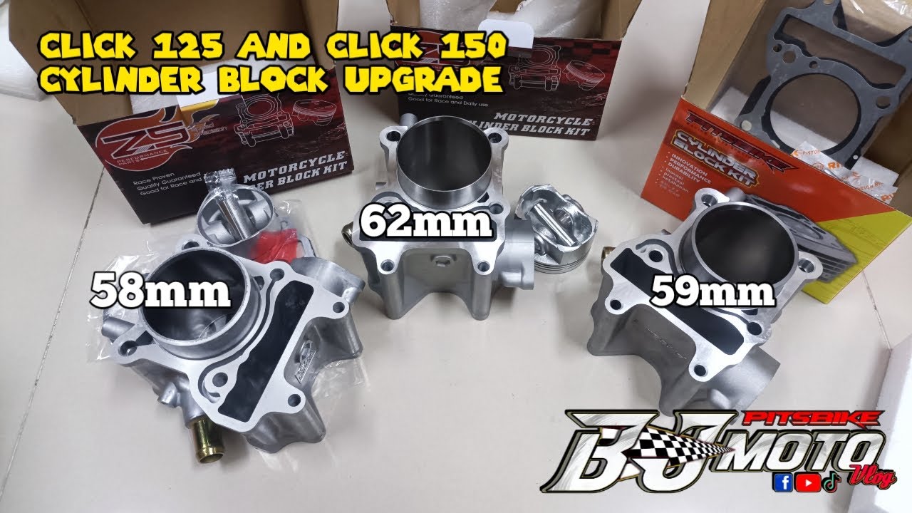 Click 125 62mm & 59mm / click 150 58mm cylinder block Upgrade price Reveal
