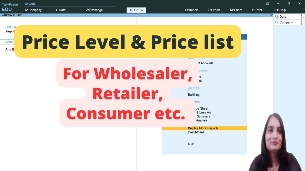 Multiple Price Level & Price List in Tally Prime| Price level for wholesaler & Retailers|