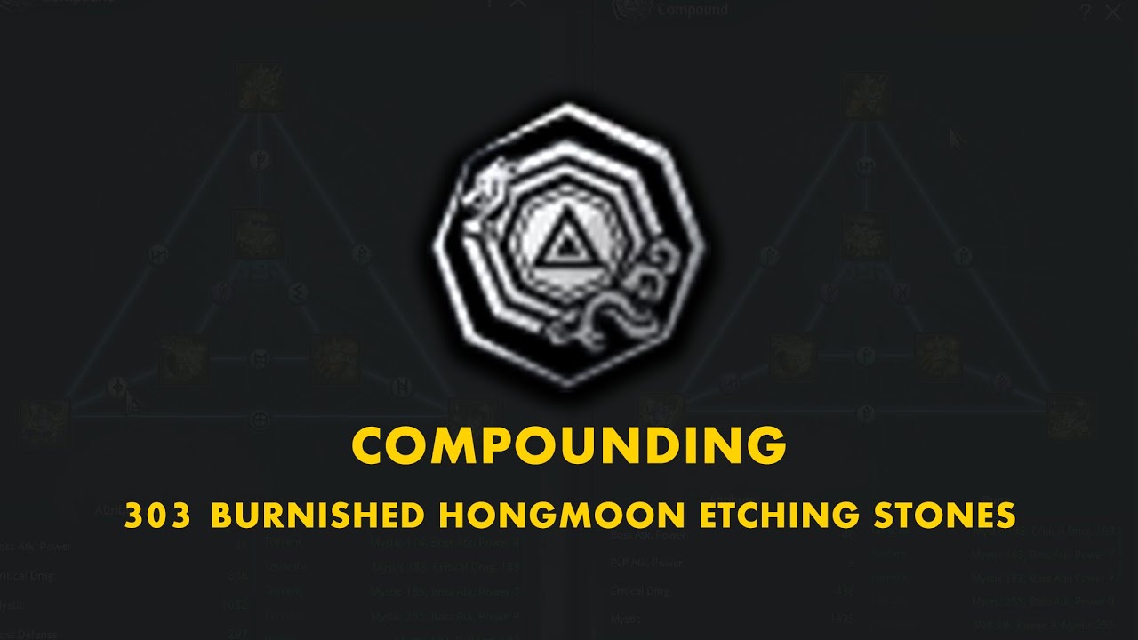 [BnS] Compounding with 303 Burnished Hongmoon Etching Stones | Equipment Upgrades