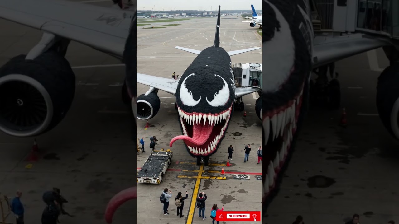 Venom themed flight abroad&mdash;guess the destination?