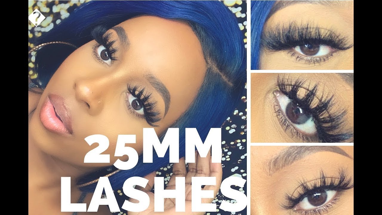 25 mm lashes try on from luxglamm cosmetics