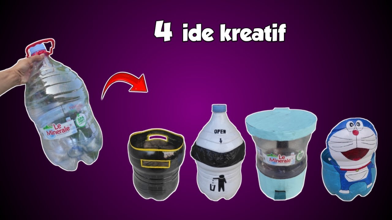 4 Ide Kreatif Tempat Sampah dari Galon Bekas Le Minerale