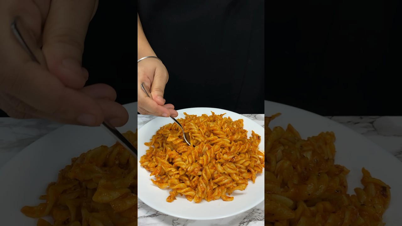 Red Sauce Pasta ASMR Cooking #shorts #asmr #food #cooking #indianasmrworld #pasta #redsaucepasta