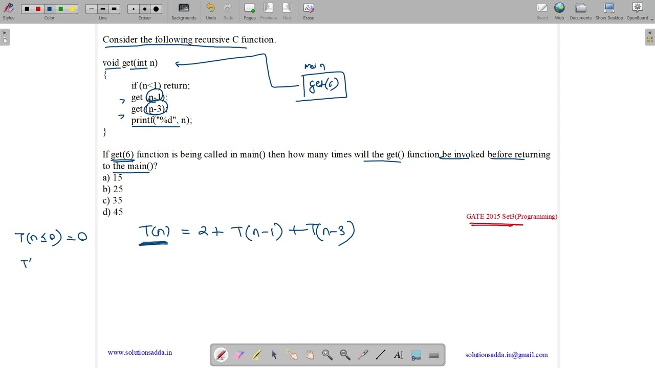 GATE 2015 SET-3 | C PROGRAMMING | FUNCTIONS | GATE TEST SERIES | SOLUTIONS ADDA | EXPLAINED BY VIVEK