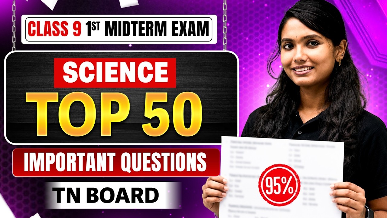 🔥 Class 9 SCIENCE 1st Midterm Exam | Top 50 Important Questions | TN Board