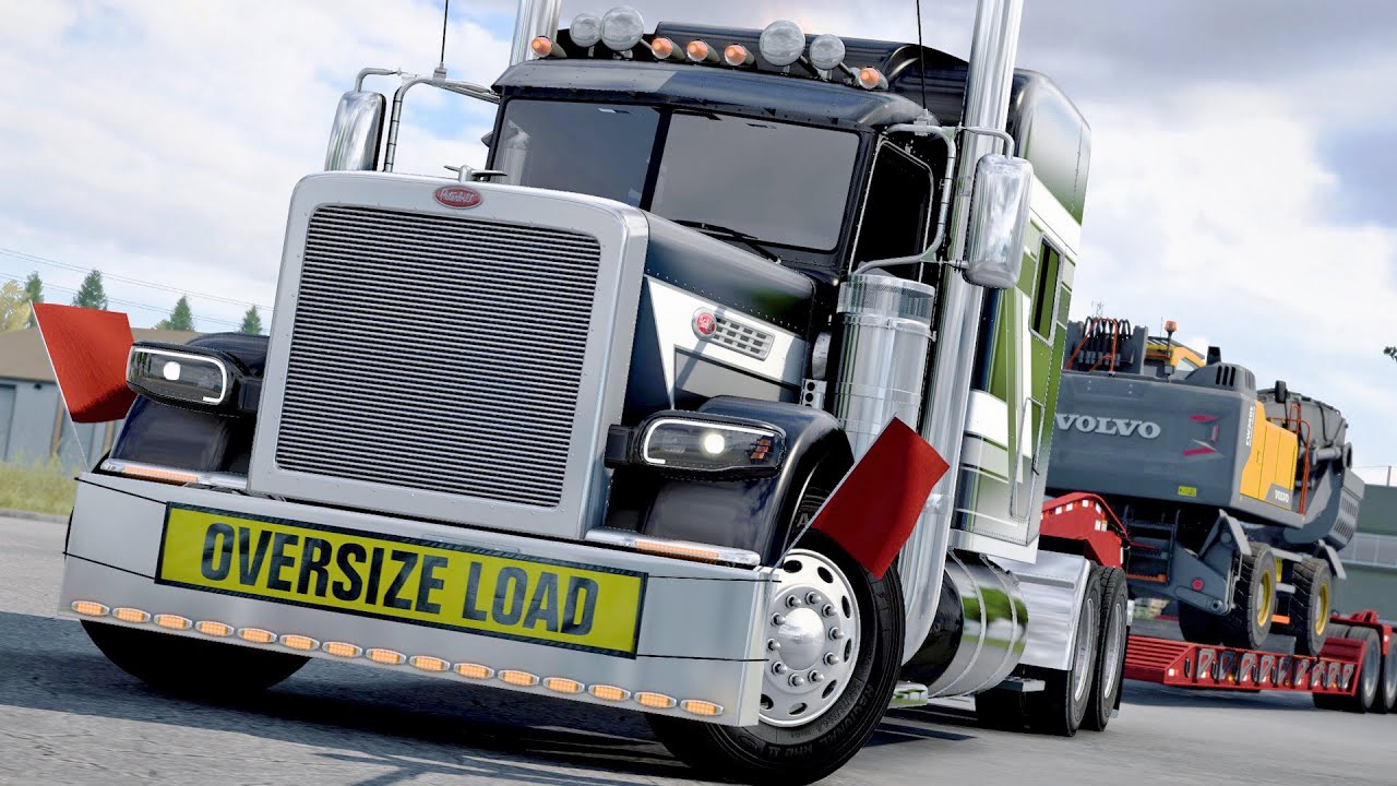 Hauling a Volvo Excavator in ATS!