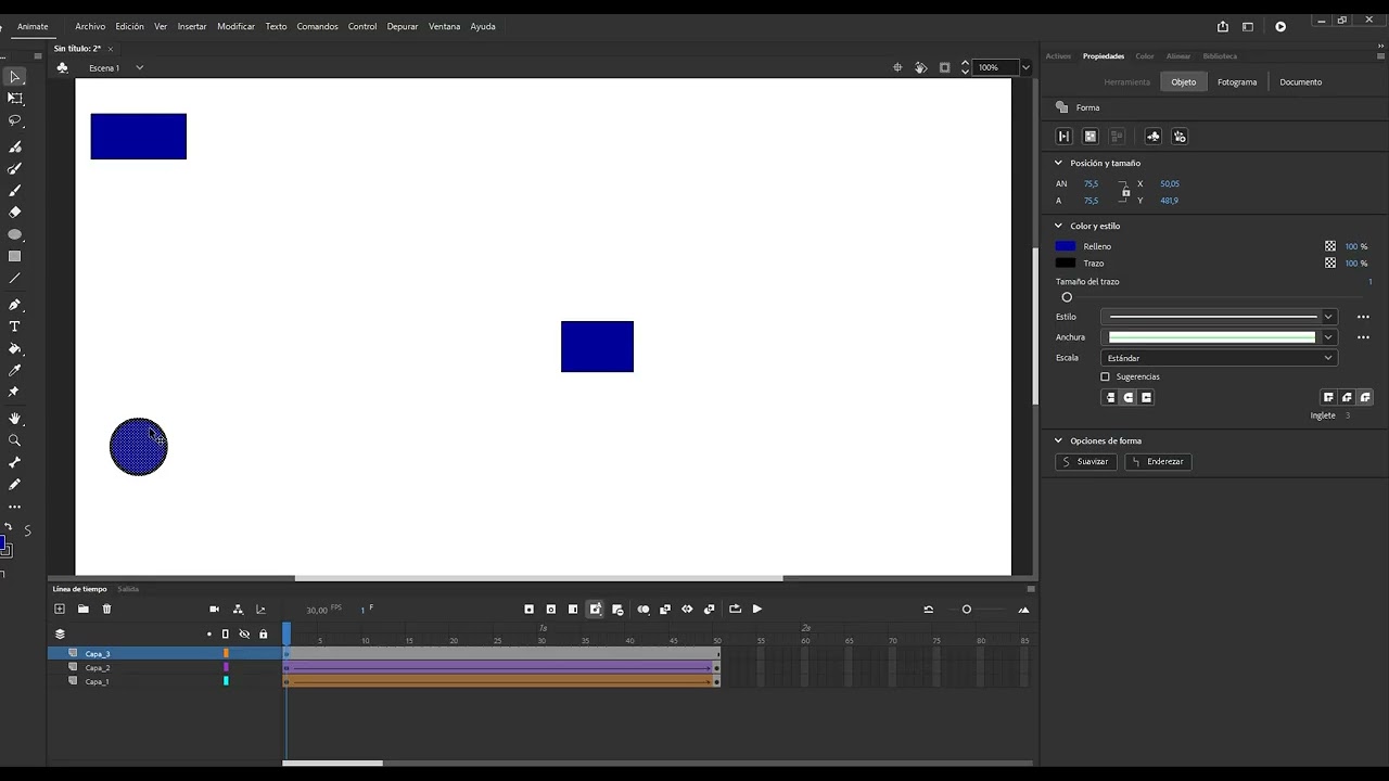 Aprende las 4 Interpolaciones Básicas de Animate (Forma, Movimiento y Guía)