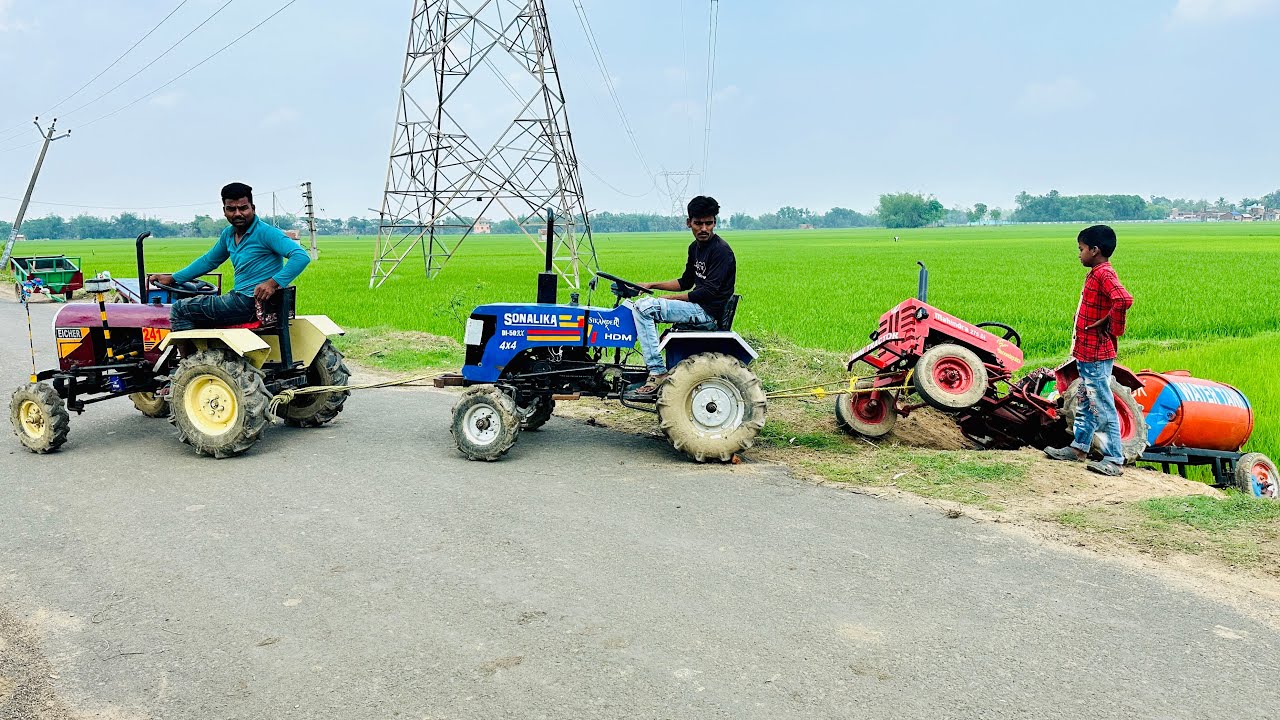 We Were Trapped in Mahindra Tractor to fetch Tank of Water and Pulled Sonalika and Eicher Tractor 