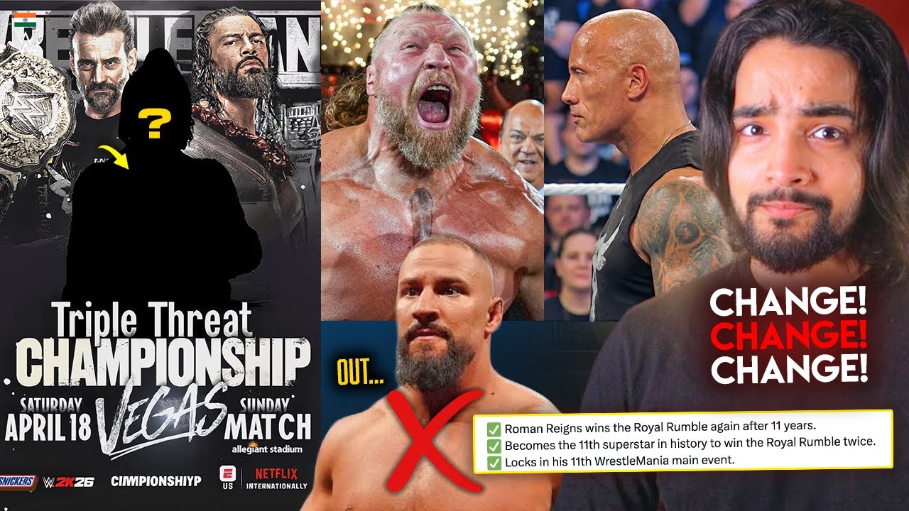 ROMAN REIGNS vs CM PUNK vs .....? Triple Threat Match🤯, Bron Breakker OUT, Brock Lesnar Wrestlemania