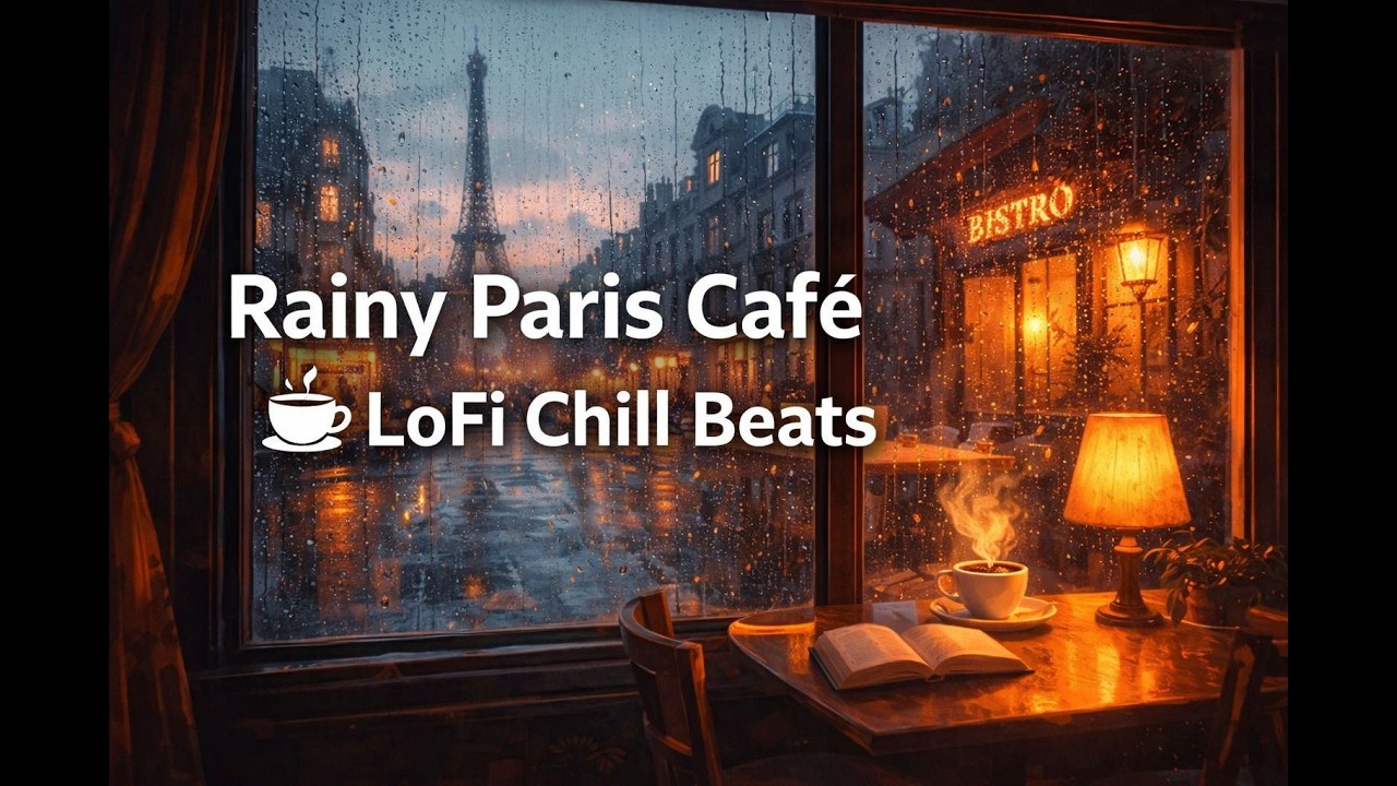 Rainy Paris Café ☕ LoFi Chill Beats for Study, Focus & Relax