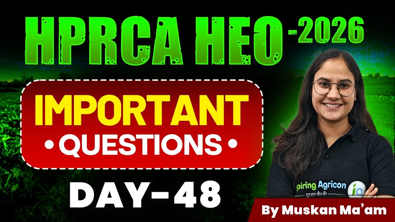 HPRCA HEO Exam - 2026 | Important questions | HP Horticulture Extension Officer | Muskan ma'am