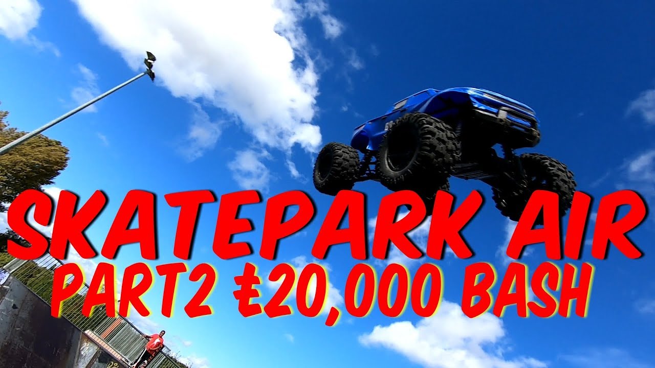CRAZY Skatepark BASH with &pound;20,000 of RC cars and LOTS of NEAR misses! Traxxas ARRMA and more