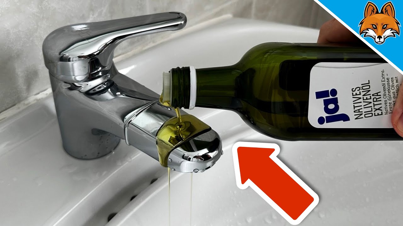 Kippe Oliven&ouml;l auf deinen Wasserhahn und STAUNE WAS PASSIERT💥(Genialer Trick)🤯