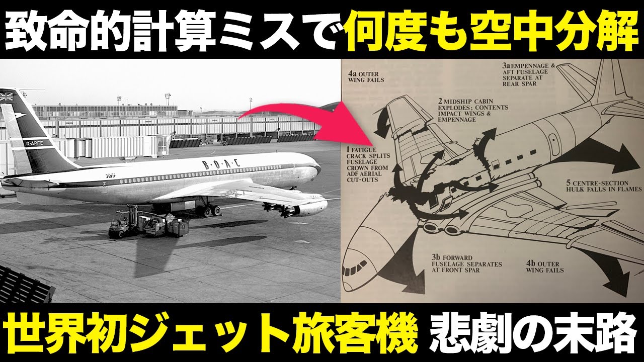 想定外の欠陥で連続空中分解事故 世界初のジェット旅客機の悲劇【ゆっくり解説】【航空工学】【デ・ハビランド DH.106コメット】