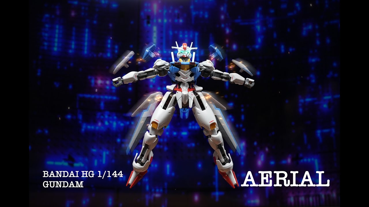 BANDAI HG 1/144 GUNDAM AERIAL feat Hasbro Transformers Optimus Prime stop motion build