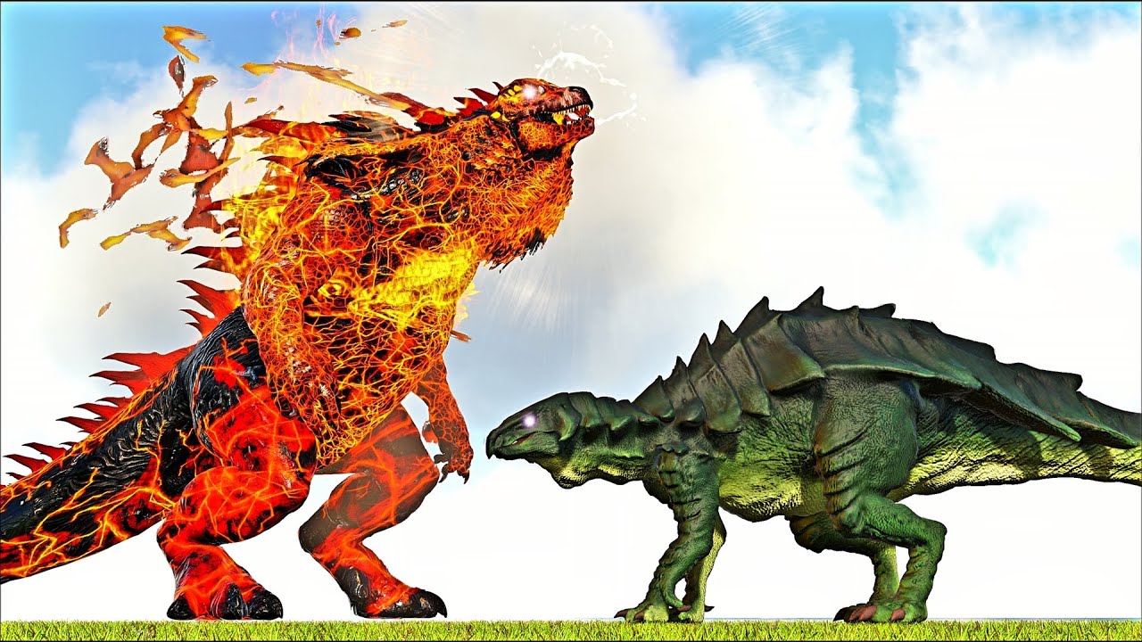 NEW THERMONUCLEAR GOJIRAN VS IGUANONT HYPO SHANT BOSS (ARK SURVIVAL EVOLVED BATTLE)