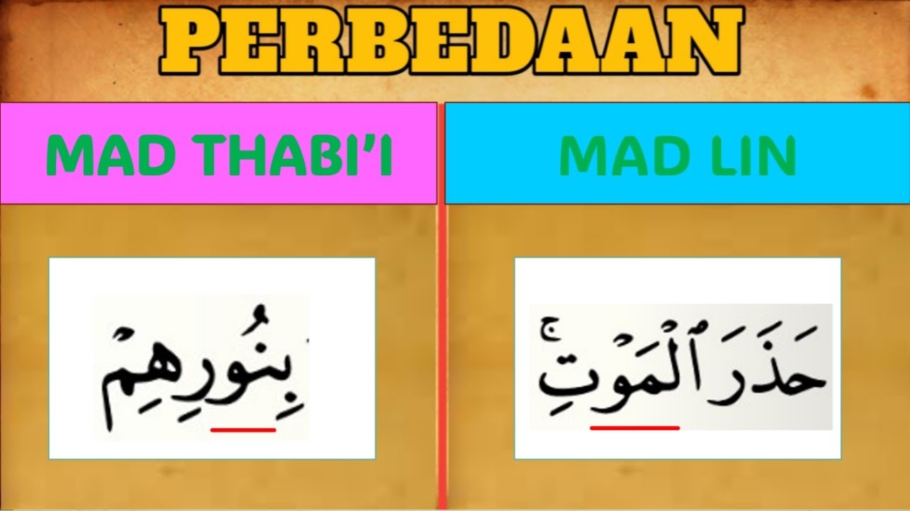 PERBEDAAN MAD THABI'I/ASHLI DAN MAD LIN
