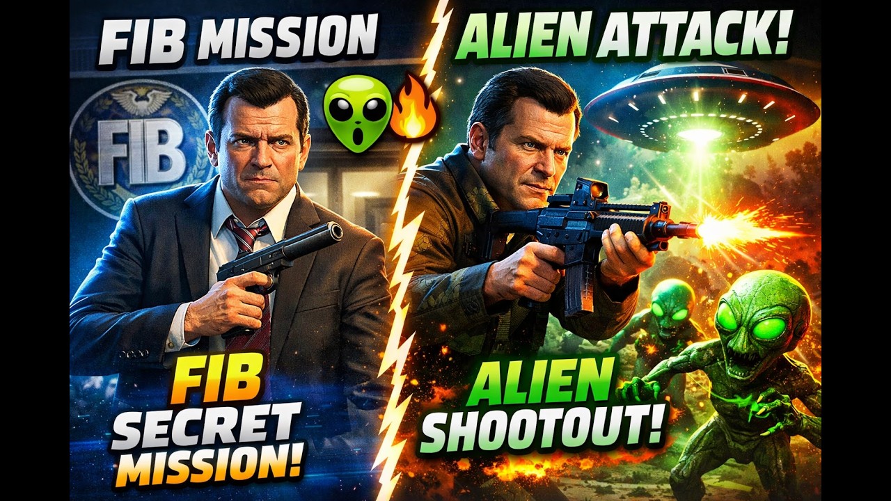 Michael’s Secret FIB Mission & Alien Shootout in GTA 5! 👽🔥