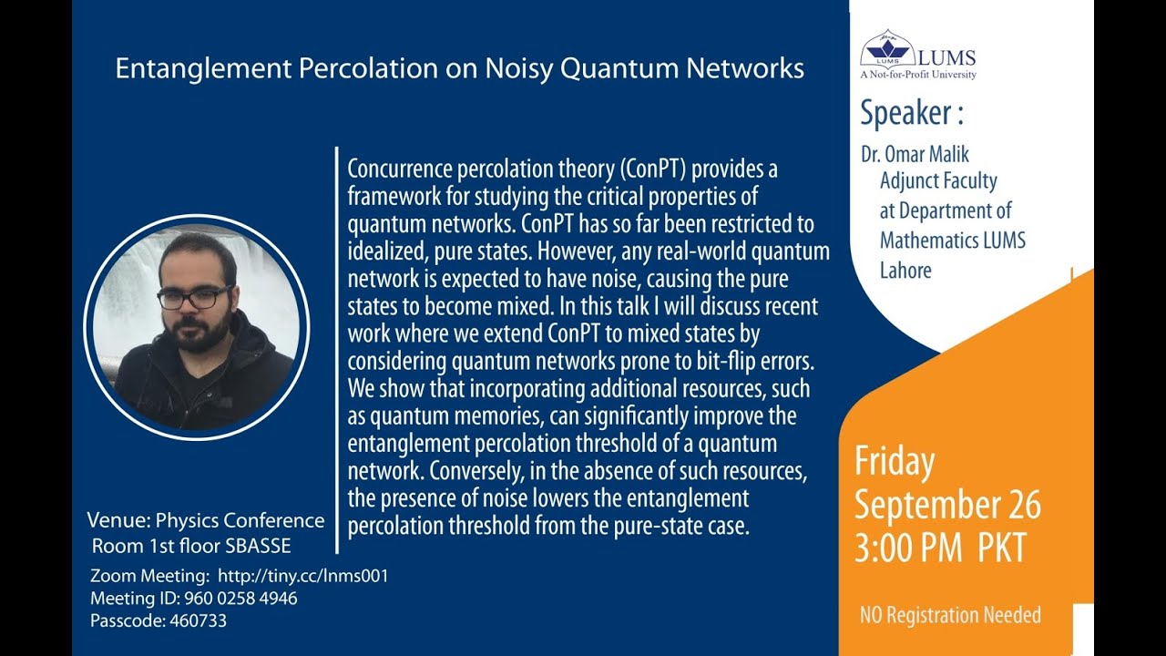 Dr Omer Malik seminar on September 26, 2025