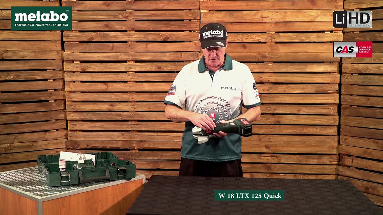 W 18 LTX 125 Quick Cordless Angle Grinder - Metabo