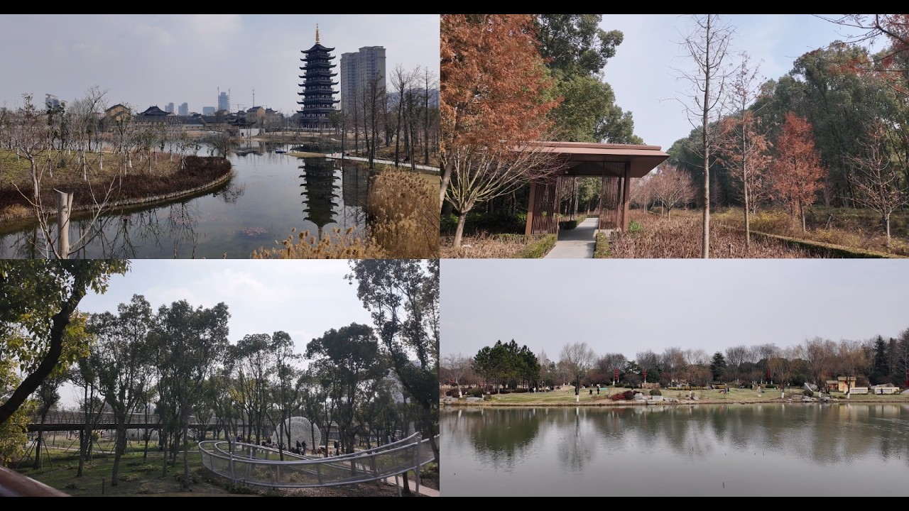 徐汇华泾公园冬跑梅陇生态园 4K virtual run huajin meilong 跑步机风景vlog 春申公园 闻翠园 叠翠园 得翠园 听翠园 莘庄梅园 闵行外环绿道 上海跑步路线 260201