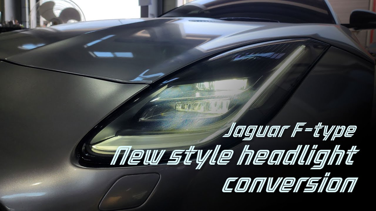 Jaguar F type xenon headlight to new style full LED headlight conversion