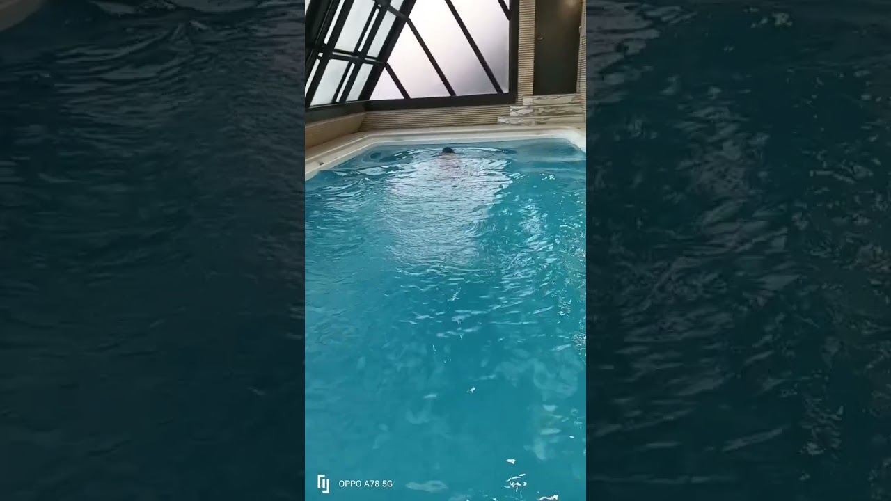 例のプールに飛び込む
