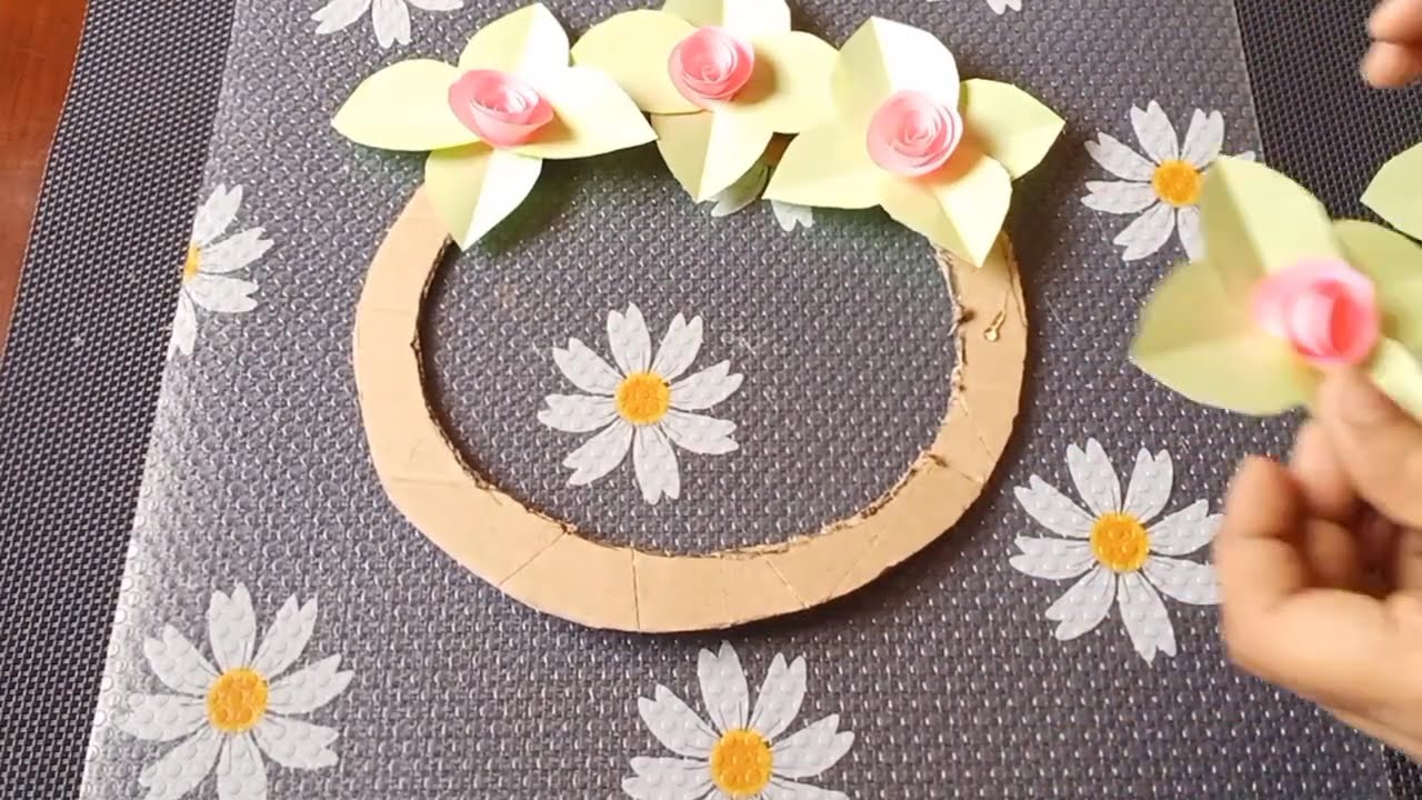 Beautiful Flowers Wall Hanging/Paper Craft For Home Decoration/Easy flower making with paper DIY