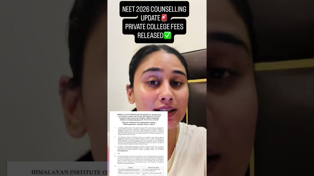 NEET 2026 Counselling UPDATE Private colleges released ! #neet2026 #bhartisingh #neetcounselling